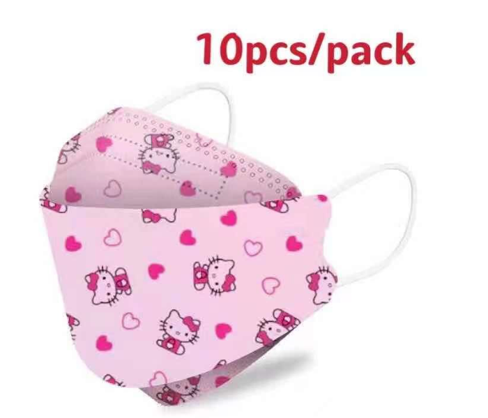 10PCS Kids KF94 Hello Kitty Design Face Mask 3 Layer Non-woven Protection Filter 3D Anti Viral Mask Korean Style - Zoom Image