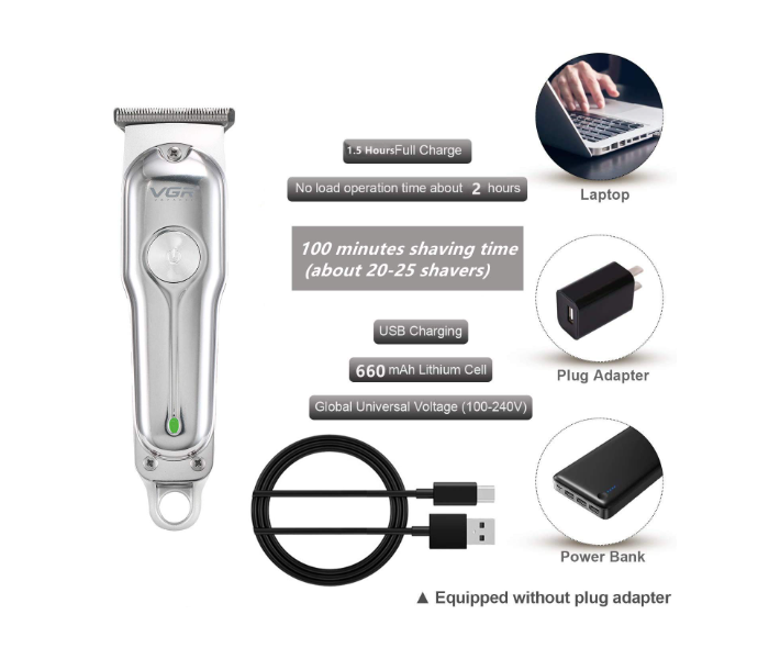 Cordless 6 in 1 Waterproof Hair Beard Trimmer Kit - Silver - Zoom Image 4