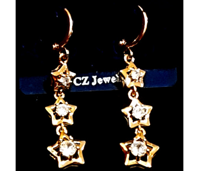 Strabella ER2-04 Beautiful Gold Plated Earrings for Women - Golden - Zoom Image