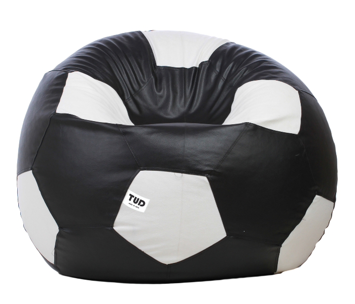 TUD Football XXXL Leatherette Bean Bag - Black and White - Zoom Image 1