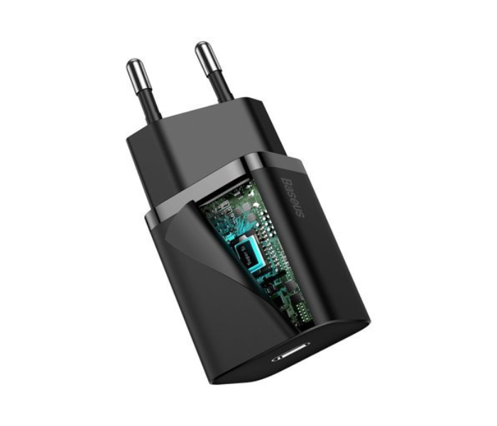 Baseus CCSUP-B01 2 Port USB Type C Fast Wall Charger - Black - Zoom Image 4