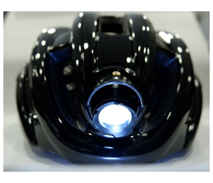 Helmet With Front And Back Lights - Black - Zoom Image 1