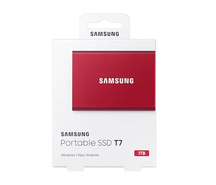 Samsung MU-PC1T0R/WW T7 Portable USB 3.2 1TB SSD Hard Disk - Red - Zoom Image 7