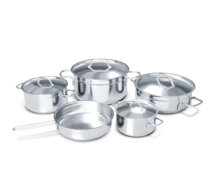 Delici DSK 9W 9 Pieces Stainless Steel Cookware Set - Silver - Zoom Image