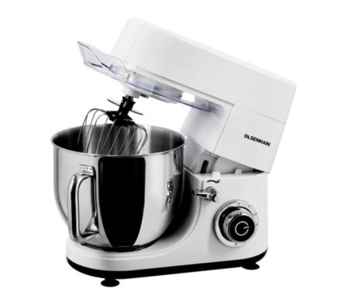 Olsenmark OMSM2471 Kitchen Machine with Dough Hook Whisk and Beater - White and Silver - Zoom Image 2