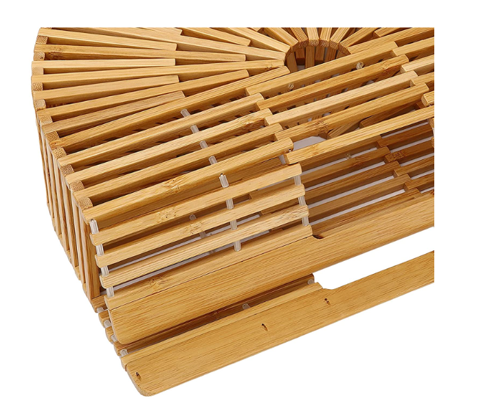 Portable Wooden Bamboo Beach Basket for Women - Zoom Image 5