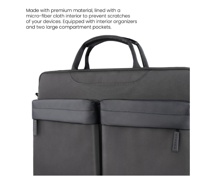 Hyphen HBG-BLK2583 14 Inch Esse Laptop Bag - Black - Zoom Image 8