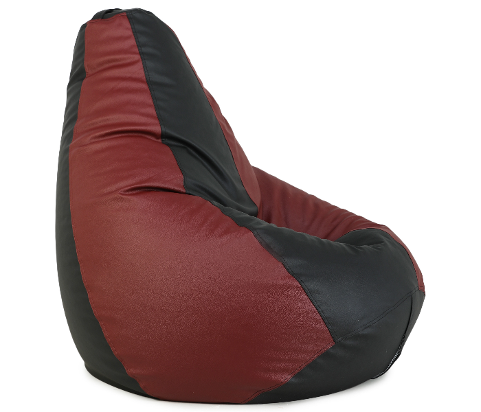 TUD Classic XXXL Leatherette Bean Bag - Maroon and Black - Zoom Image 2