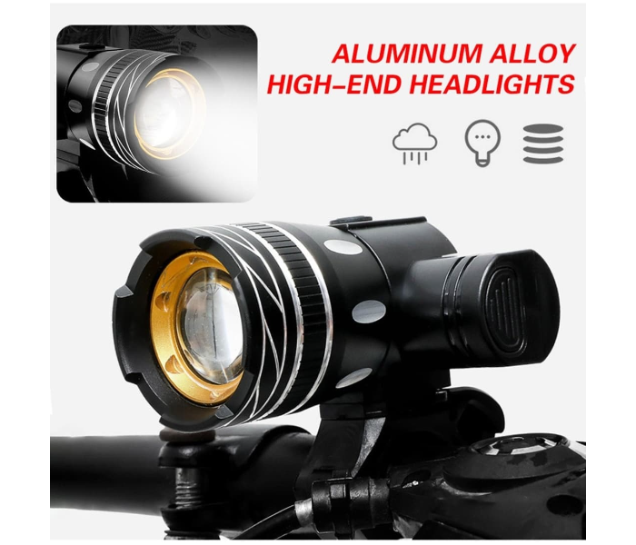 1806mAh Superbright Water Proof Aluminium Alloy Led Lights - Black - Zoom Image 3