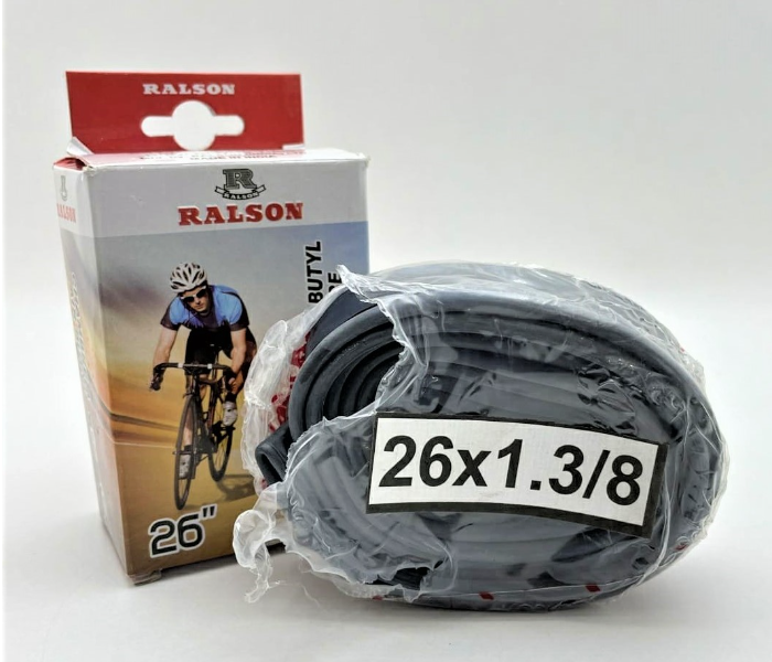 Ralson 26-SU-RU-6209 Dunlop Valve Bicycle Rubber Tube - Black - Zoom Image