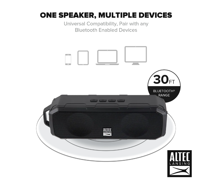 Altec Lansing IMW340N-BLK Fury Wireless Speaker - Black - Zoom Image 6