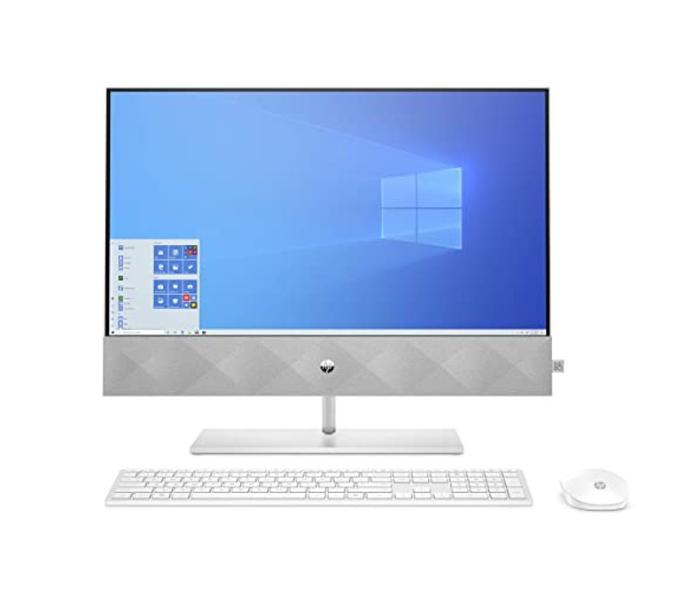 HP Pavilion AIO 24-k1001ne All In One Desktop 3Y0E4EA 24 Inch Intel Core i7-11700T Processor 8GB RAM 1TB 256GB SSD 4 GB Nvidia GeForce MX350 Graphics Window 10 - White - Zoom Image 1