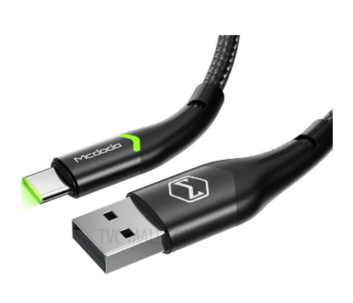 Mcdodo CA-7960 Magnificence Series Type-C Data Cable with 1m Switching LED - Black - Zoom Image