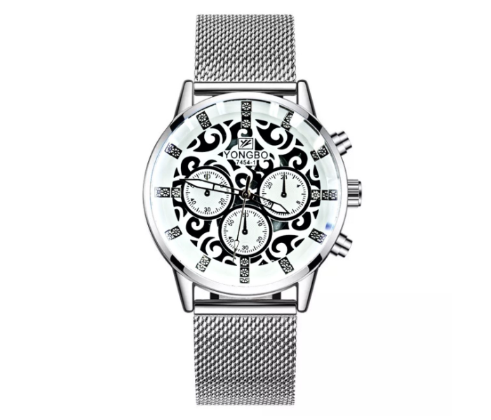 Yongbo Unisex Luxury Fashion Analog Watch - Silver - Zoom Image