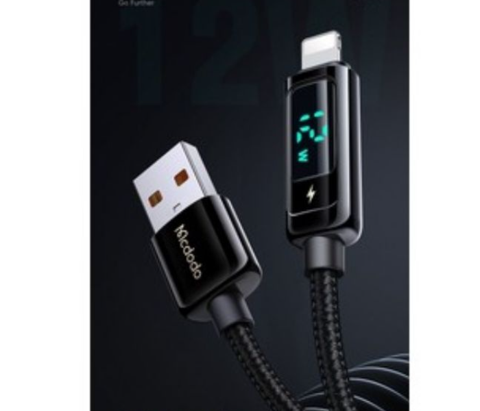 Mcdodo CA-9941 1.2m Digital Pro Lightning Data Cable - Black and Silver - Zoom Image