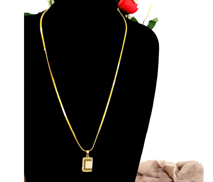 Strabella NC1-26 20 Inch Beautiful Gold Plated Daily Wear Chain With Pendant for Women - Golden - Zoom Image