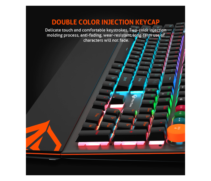 Meetion MT-MK500 Mechanical RGB Backlit Gaming Keyboard with Type C Cable - Black - Zoom Image 7