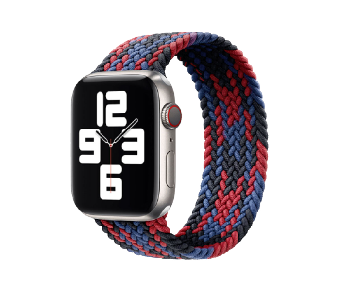 Hyphen HWSABMBRM1384 42 Mm To 44Mm Medium Apple Braided Watch Strap  Black and Red - Zoom Image 1