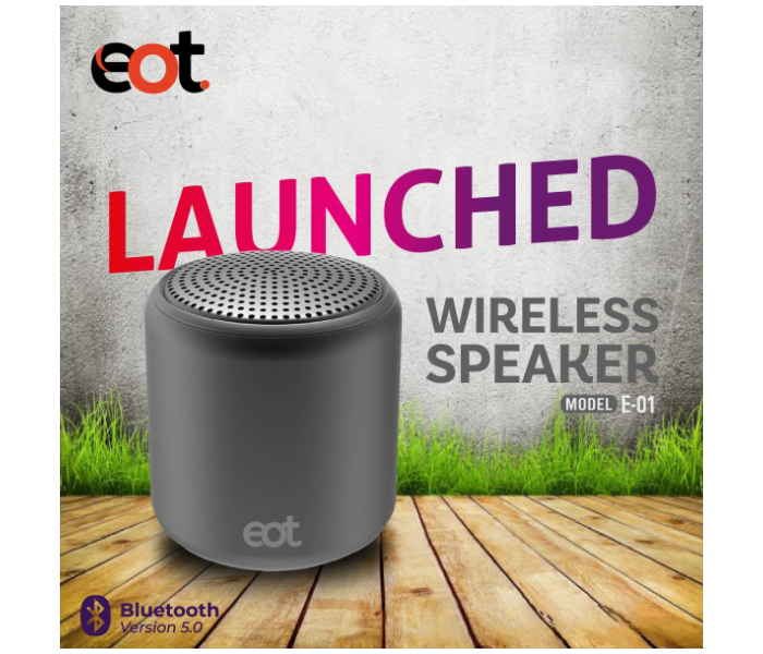 Eot E-01 Portable Wireless Mini Speaker Bluetooth - Grey - Zoom Image 3