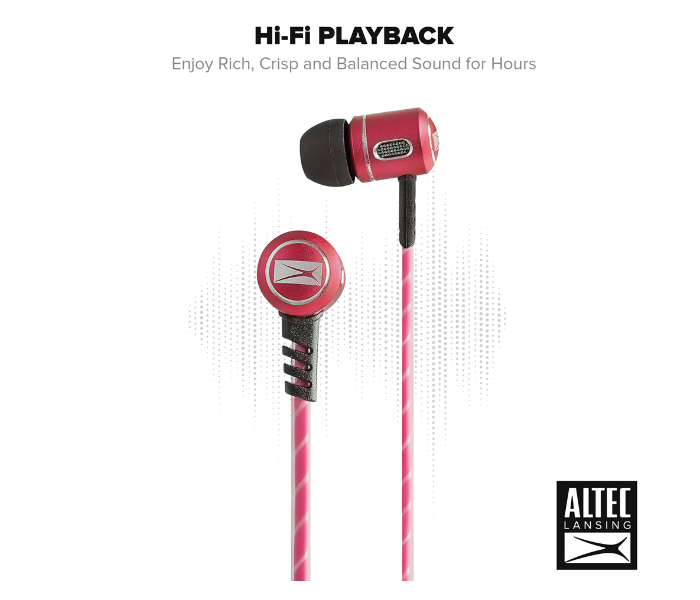 Altec Lansing MZX147-RED In-Ear Metal Earphones - Red - Zoom Image 3