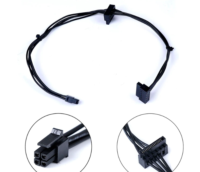 45CM Mini 4 Pin To 2 Sata SSD Power Supply Cable - Zoom Image 1