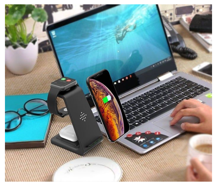 3 In 1 Wireless Charging Station Compactable - Black - Zoom Image 7