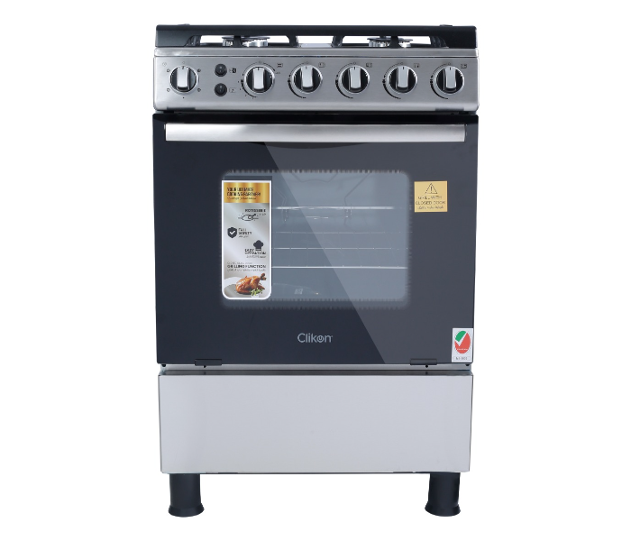 Clikon CK302 Free Standing Cooking Range with 4 Burners - Silver and Black - Zoom Image 2