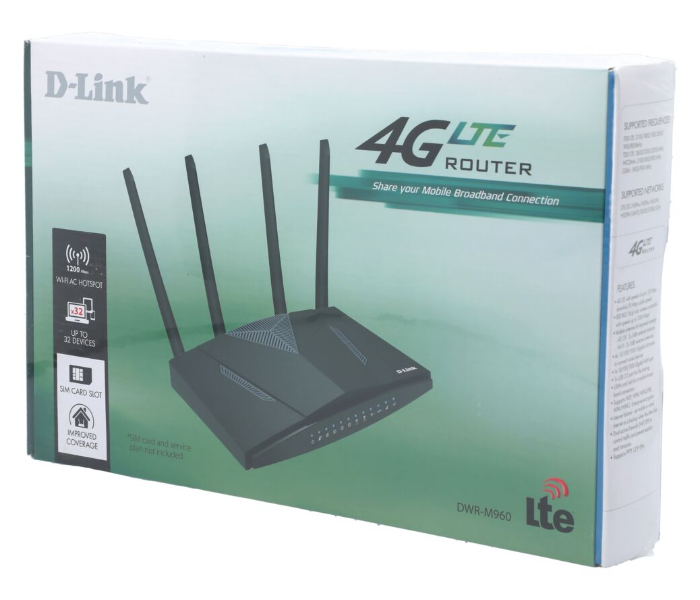 D-link DWR-M960 4G LTE Cat 4 AC1200 Router - White - Zoom Image 2