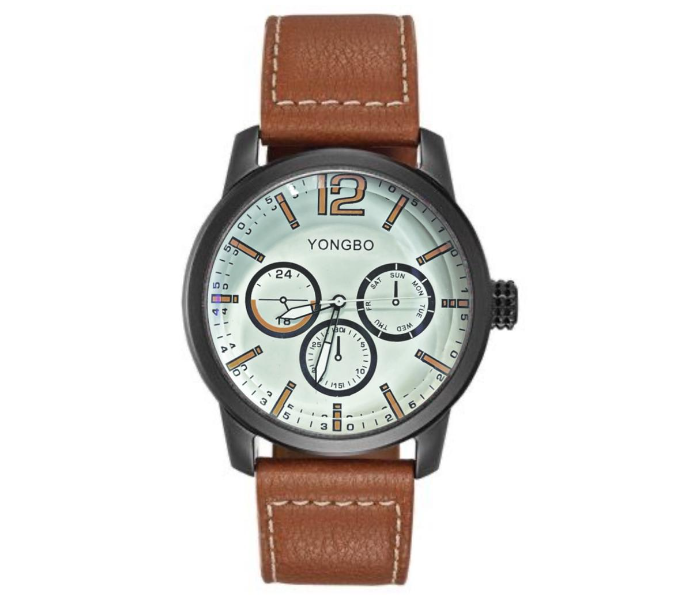 Yongbo Mens Formal Analog Watch - Brown  - Zoom Image