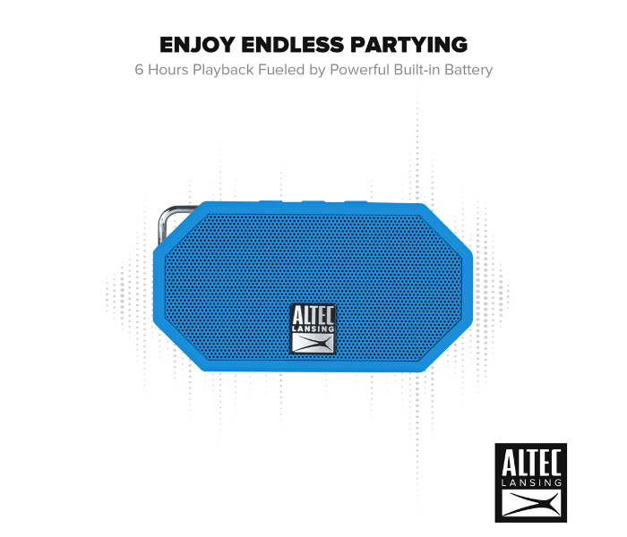 Altec Lansing IMW258N-CB Mini H2O 3 Rugged Bluetooth Speaker - Blue - Zoom Image 3