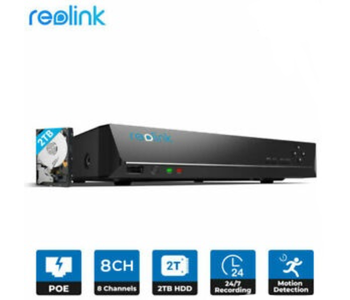 Reolink RLN8-410 12 MP Ultra Resolution PoE Security Camera System Video Recorder - Black - Zoom Image 3