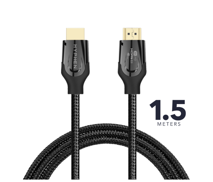 Hyphen HCB-HDMI154984 1.5 M 2.1 Ultra High Speed HDMI Cable - Black - Zoom Image 7