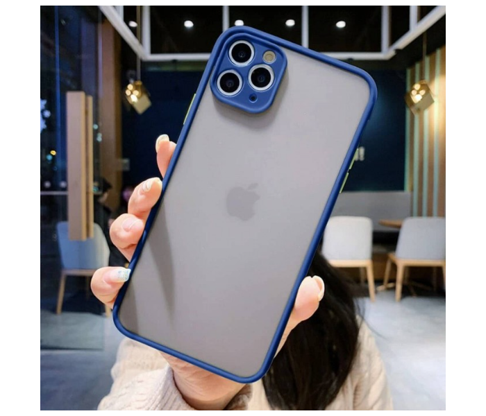 Lab LBTBC004BL Transparent Border Color Fashion Case without Print iPhone 11 Pro Max Mobile Case - Blue - Zoom Image 1