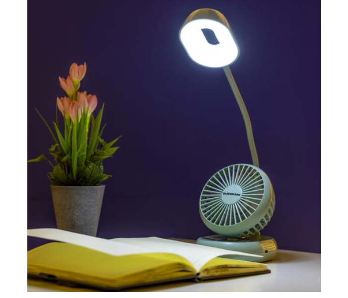 Olsenmark OMF1827 2 in 1 Rechargeable LED Desk Lamp with Mini Fan - Blue - Zoom Image 2