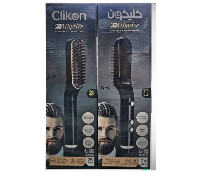 Clikon CK3313 25W Beard and Hair Straightener for Men - Black - Zoom Image