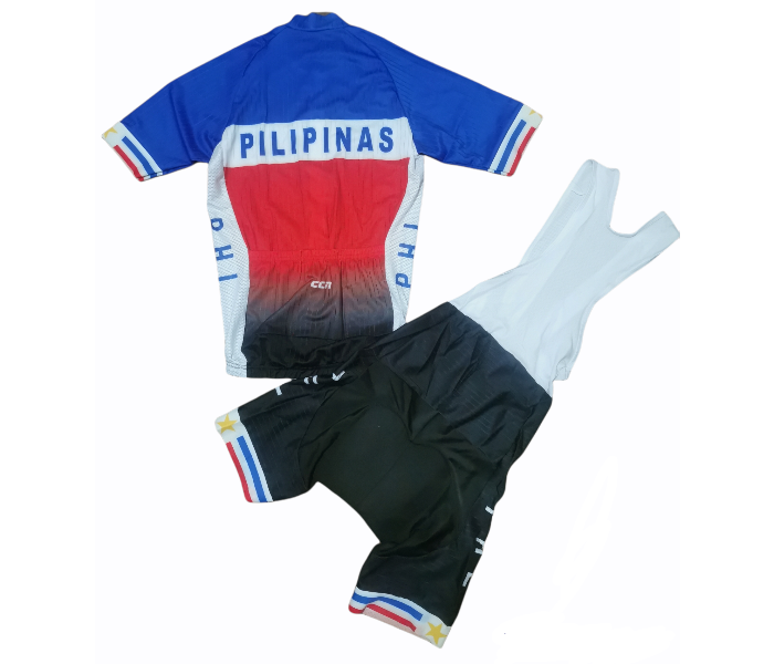 DJ Full Powerband Pilipinas Large Design Cycling Bibset Pineaple Fabric 20D Gel Pad - Blue And Black - Zoom Image 2