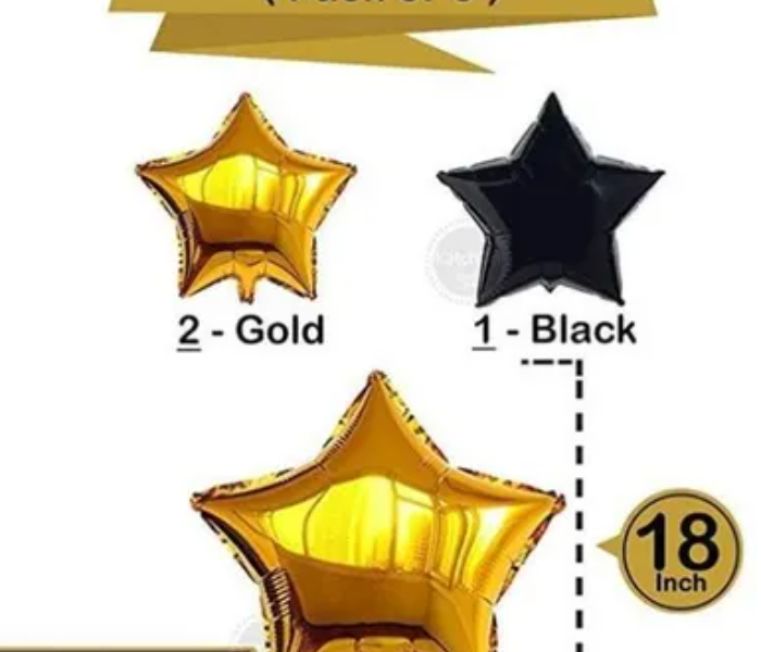 Decorative Balloon Set of Happy Birthday - Black and Golden - Zoom Image 5