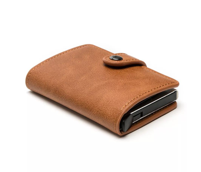 Luxury Leather Smart Business Wallet - Brown - Zoom Image 4