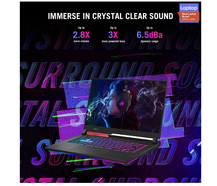 Asus Rog Strix G513QE-HN042T 15.6 Inch FHD AMD Ryzen R7 5800H Processor 16GB RAM 1TB SSD 4GB NVIDIA GeForce RTX 3050TI Graphics Windows 10 Home - Grey - Zoom Image 4