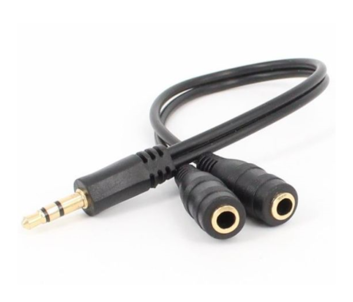 ATCA Audio Adaptor DC3.5 20cm Mic and Headphone Audio Splitter Cable - Black - Zoom Image