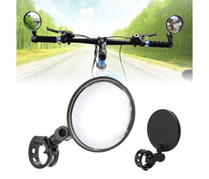 Round Shaped Mirror for Bikes and Scooter - Black - Zoom Image 3