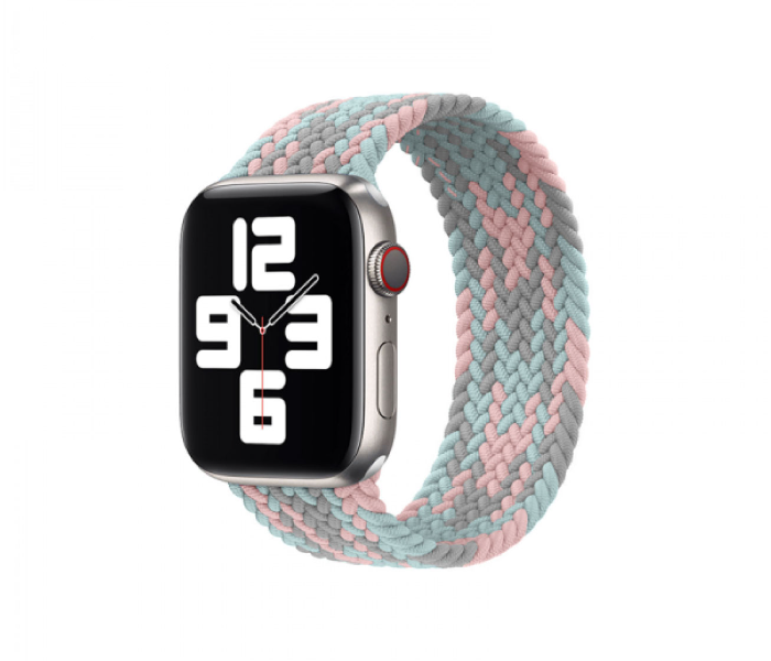 Hyphen HWSABMGPL1698 43 Mm Large Apple Braided Watch Strap  Grey and Pink Delete  - Zoom Image 1