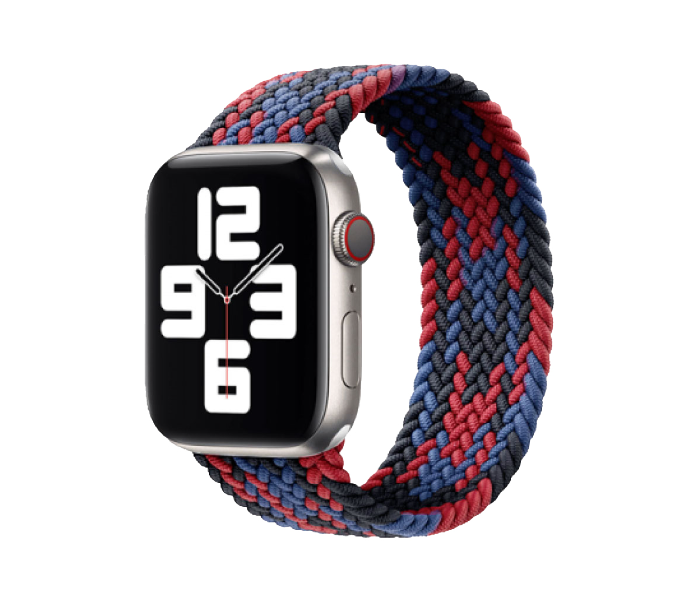 Hyphen HWSABMBRL1520 43 Mm Large Apple Braided Watch Strap  Black and Red - Delete  - Zoom Image 1