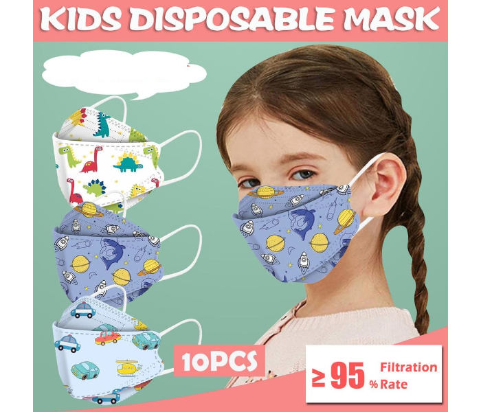 10PCS Kids KF94 Face Mask 4 Layer Non-woven Protection Filter 3D Anti Viral Mask Korean Style For Girls - Zoom Image