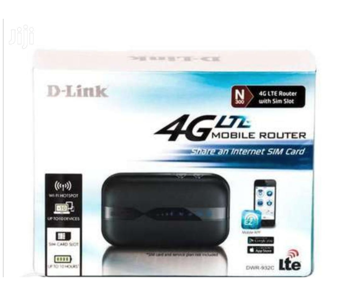 D-link DL - DWR 932C Portable 4G LTE Mobile Router with SIM Slot - Black - Zoom Image 2