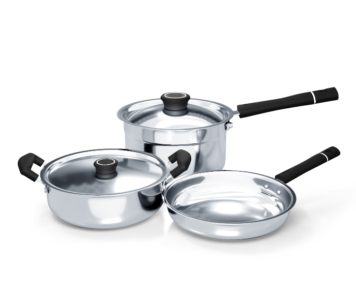 Delici DSK 5B 5 Pieces Stainless Steel Cookware Set - Silver - Zoom Image