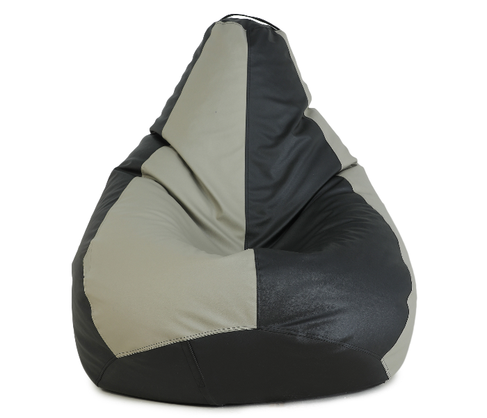 TUD Classic XXXL Leatherette Bean Bag - Grey and Black - Zoom Image 1