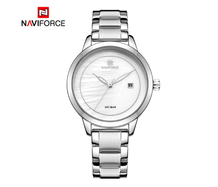 Naviforce 5008 Ladies Stylish Chain Watch - Silver - Zoom Image 1