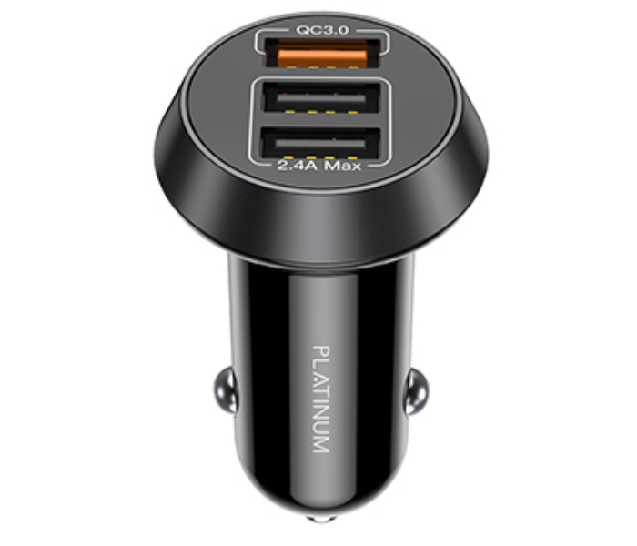 Platinum P-BDCLAQ3N1 Smart Series Car Charger QC and 3in1 Cable - Black - Zoom Image 1