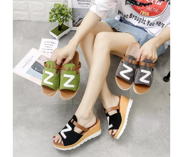 Women Loafers Non Slip Thick Bottom Fashion Wedge Sandals EU 38 - Black - Zoom Image 3